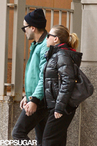 Scarlett Johansson and Romain Dauriac held hands on their way to East Side Ink.
Scarlett Johansson and Romain Dauriac held hands on their way to East Side Ink.