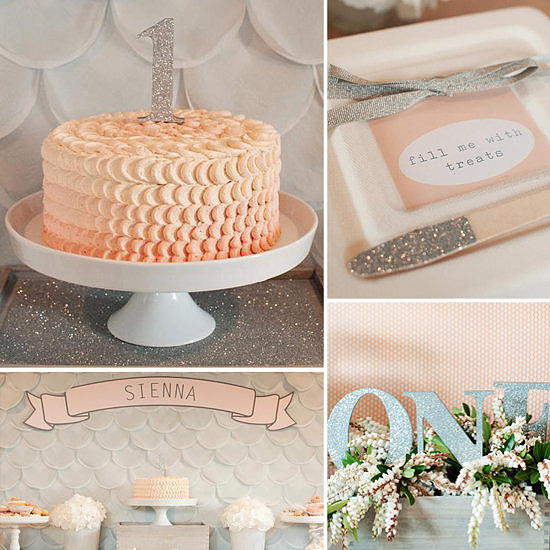 A Glitter-Filled Silver and Peach Party A Glitter-Filled Silver and Peach Party