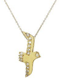 Elisa Solomon Flying Bird in Gold with Diamonds