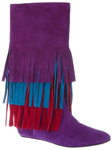 Casadei tiered fringe boot