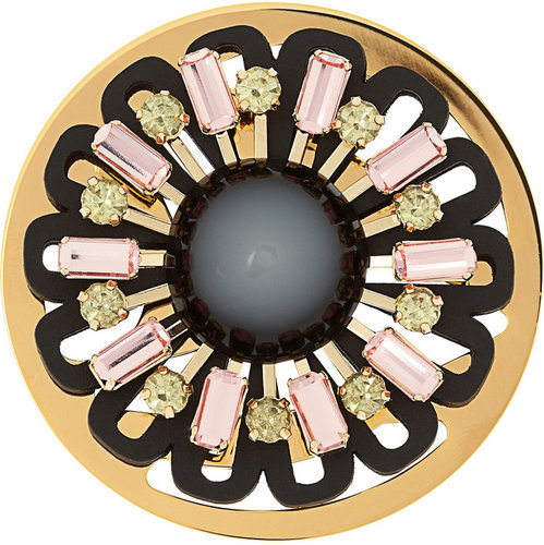 Marni Gold-tone and crystal brooch