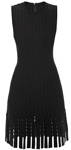 Azzedine Alaia Fleuron punched and fringed dress