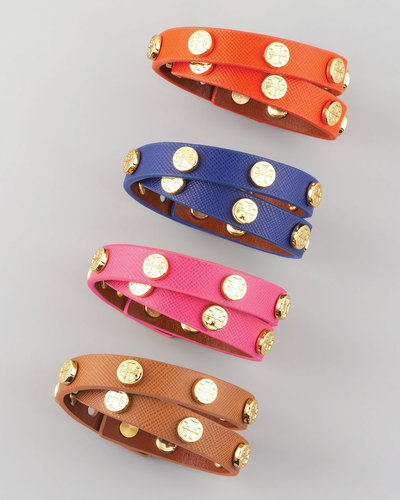 Tory Burch Logo-Studded Wrap Bracelet