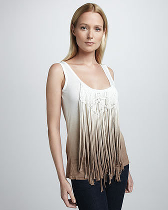 Young Fabulous and Broke Anika Ombre Fringe Tank