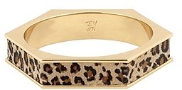 Hexagon Bangle with Leopard Suede