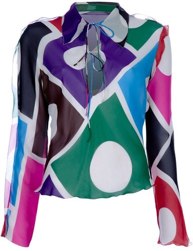 Fendi Vintage sheer multi-coloured blouse