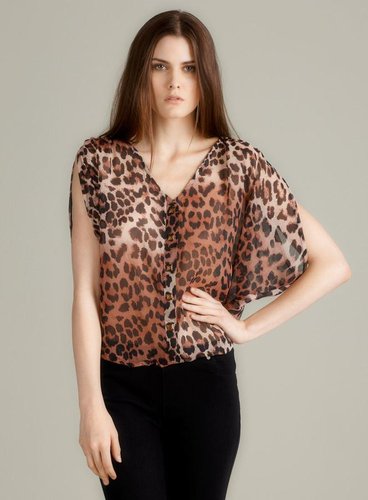 Tramp Hi Lo Sheer Leopard Blouse