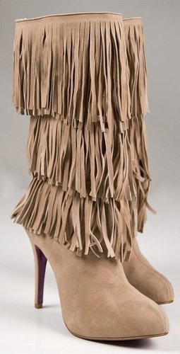 Sergio Zelcer Craft Fringe Boot in Taupe