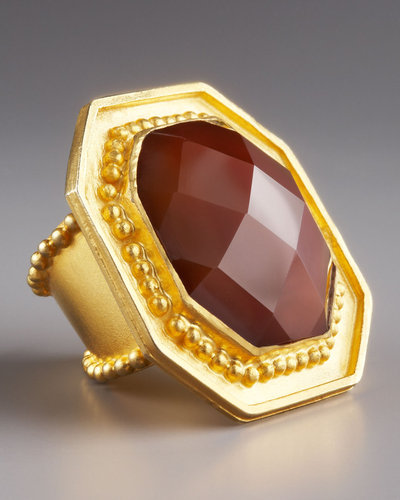Stephanie Anne Smoky Topaz Button Ring