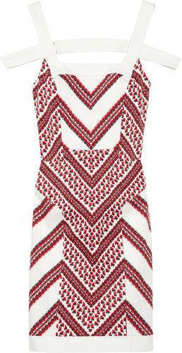 Thakoon Chevron-print cotton-sateen dress