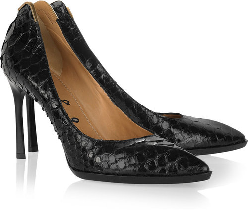 Lanvin Pointed python pumps