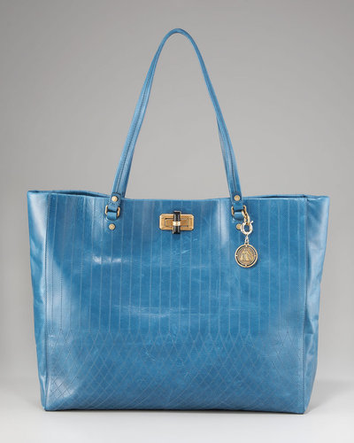 Lanvin Quilted Happy Shopping Tote, Blue