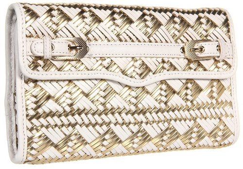 Rebecca Minkoff - Buckled Clutch (White/Gold) - Bags and Luggage