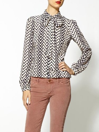 Ark & Co. Chevron Stripe Tie Front Blouse
