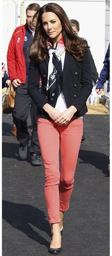 J Brand 811 Mid-Rise Skinny in Coral