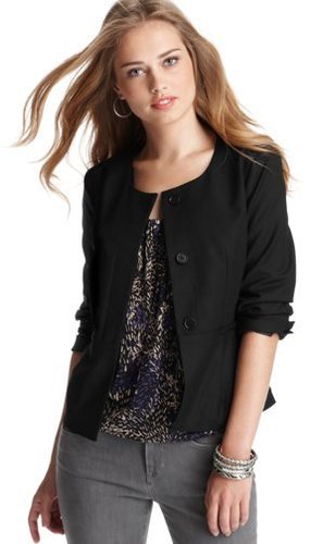 Black Collarless Blazer