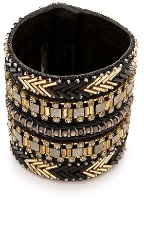 Deepa gurnani Tribal Metallic Beaded Cuff