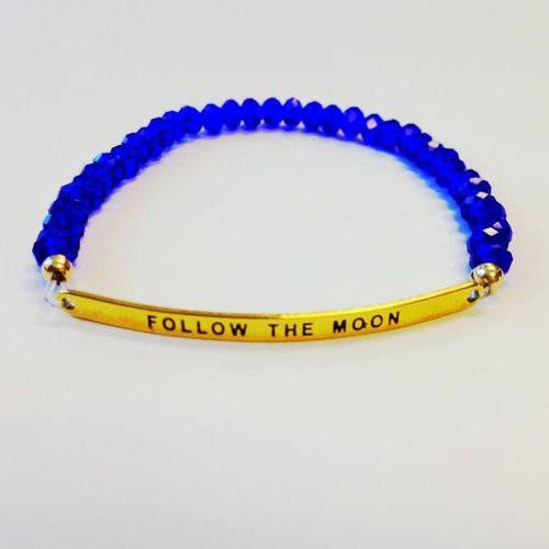 Delicate blue crystal beaded bracelet