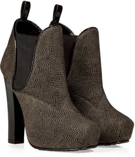 Proenza Schouler Olive and Black Platform Ankle Boots