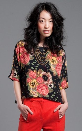 Plenty Nosegay Floral Boatneck Blouse