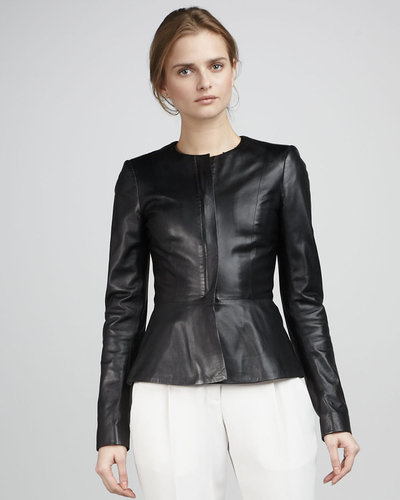 Theory Leather Peplum Jacket