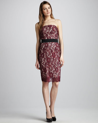 Single Strapless Lace Dress