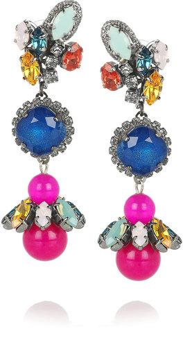 Erickson Beamon Rear Window gunmetal-plated Swarovski crystal earrings