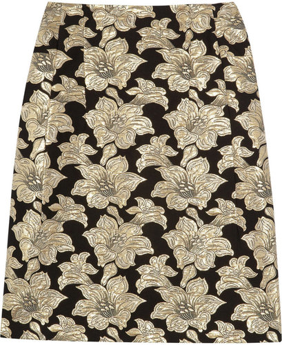 Marni Floral cotton-blend brocade skirt