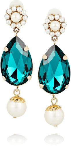 Dolce & Gabbana Gold-plated Swarovski crystal clip earrings