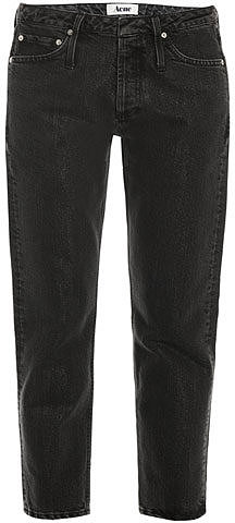 Acne Glitter low-rise tapered-leg jeans