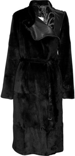 Maison Martin Margiela Belted rabbit coat