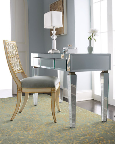 Mirrored Desk & Pillar Chair