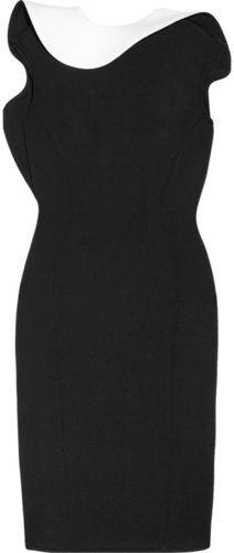 Lanvin Contrast-ruffle scuba-jersey dress