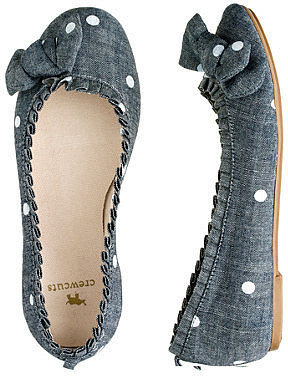 Girls' chambray ballet flats