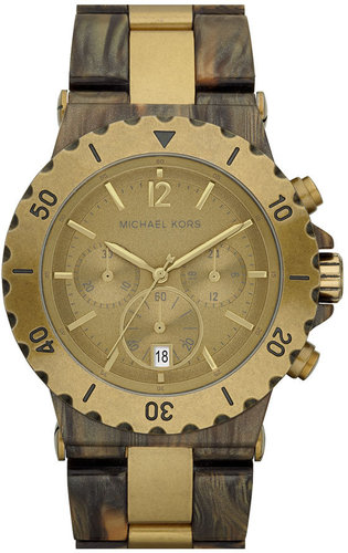Michael Kors Two Tone Resin Chronograph Watch