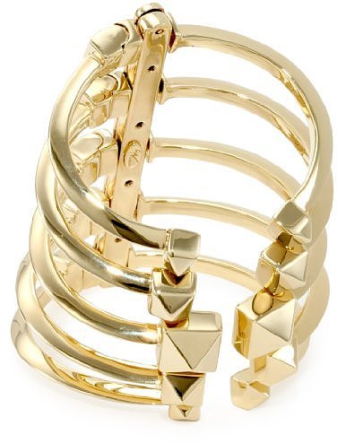 Giuseppe Zanotti Gold Finish Adjustable Multi Cuff Bracelet
