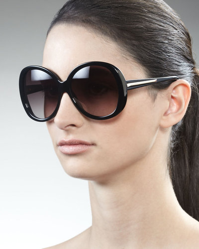 Givenchy Rounded Resin Sunglasses, Black