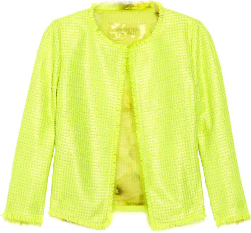 Giambattista Valli Silk chiffon-trimmed tweed jacket