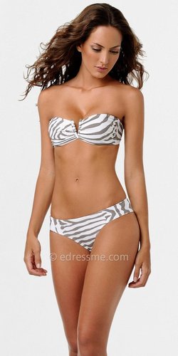 Marbella Print V Bandeau Bikini Tops by PilyQ