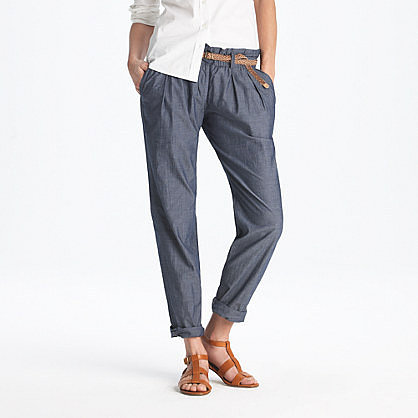 Chambray cinch pant