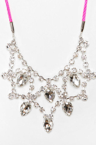 Rocks Paper Metal Tear-Drop Bib Necklace