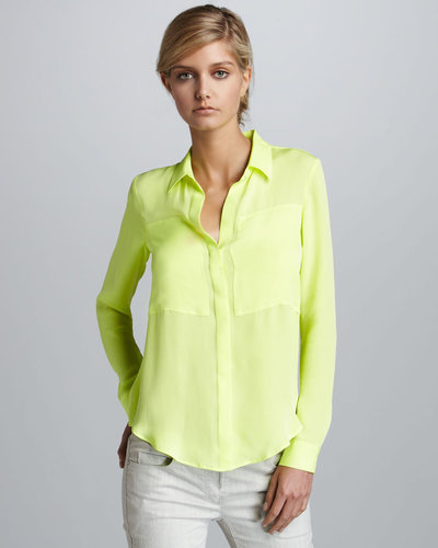 Theory Neon Blouse, Yellow
