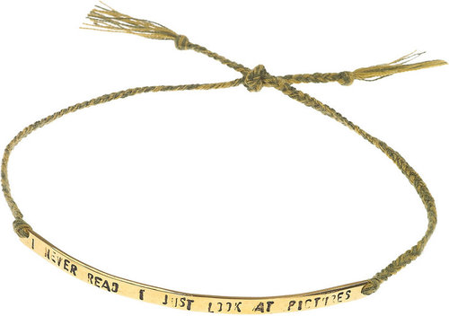 Mathias Chaize Engraved gold-plated cotton bracelet