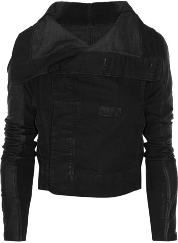 DRKSHDW by Rick Owens Biker denim and leather jacket