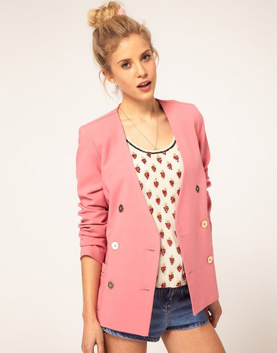 ASOS Double Breasted Blazer With Gold Buttons