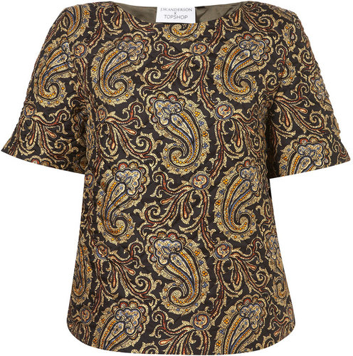 **Quilted Paisley Silk Tee by J.W. Anderson for Topshop