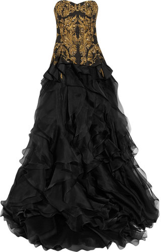 Alexander McQueen Embroidered silk-faille and organza gown