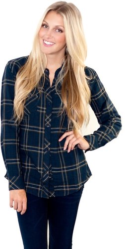 Rails Kendra in Navy and Olive Plaid Shirt