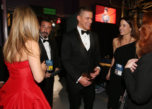 Channing Tatum and Jennifer Aniston backstage at the 2013 Oscars.
Channing Tatum and Jennifer Aniston backstage at the 2013 Oscars.