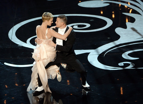 Charlize Theron and Channing Tatum shared a romantic dance on stage during the Oscars.
Charlize Theron and Channing Tatum shared a romantic dance on stage during the Oscars.